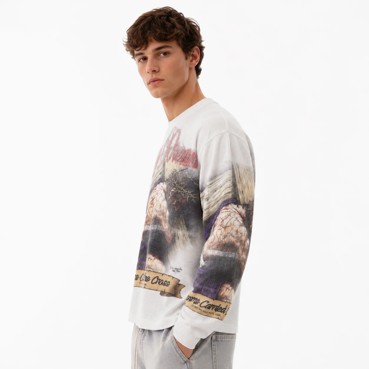 Vale Forever Valley Dreams Cross Print Sweatshirt White - Image 7