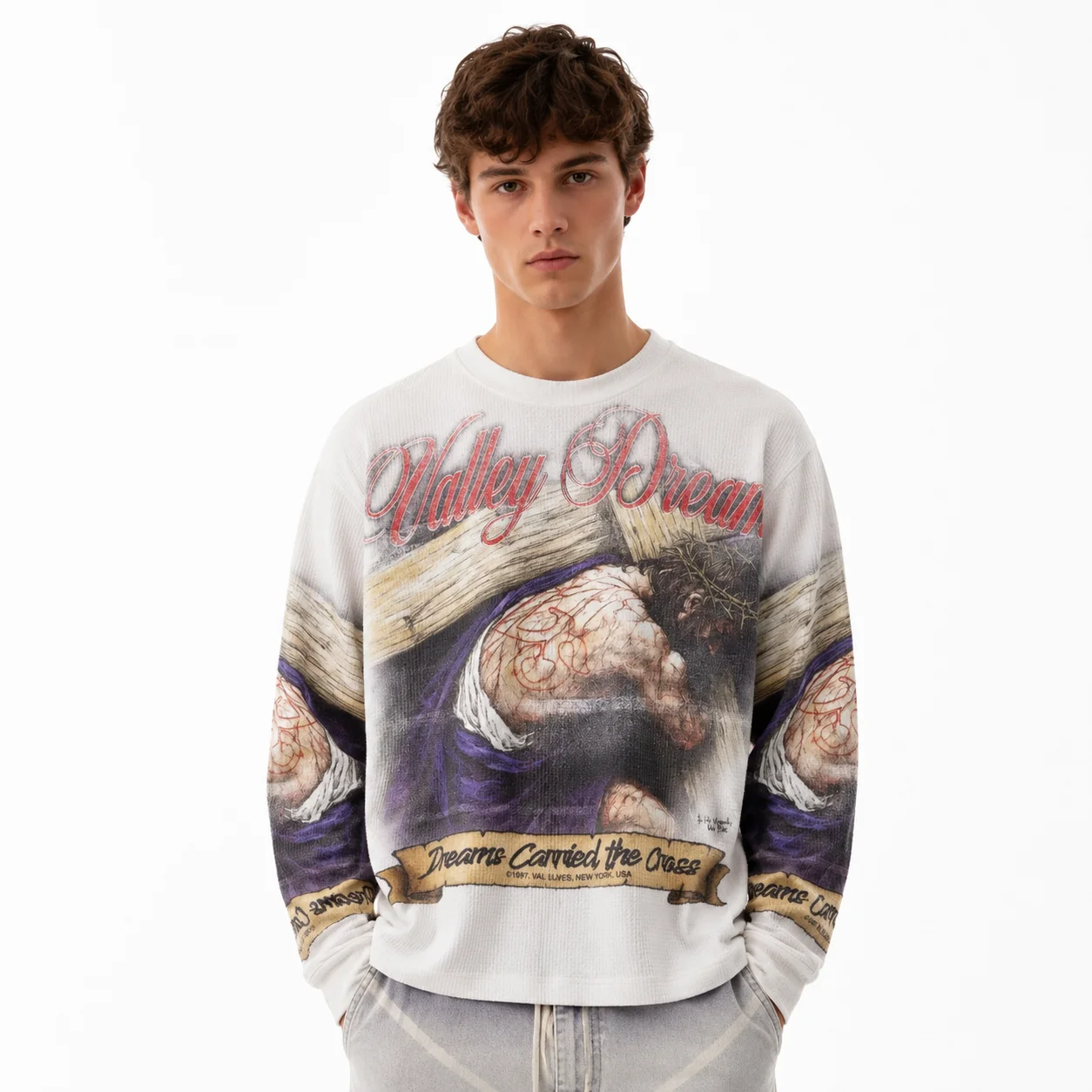 Vale Forever Valley Dreams Cross Print Sweatshirt White - Image 5