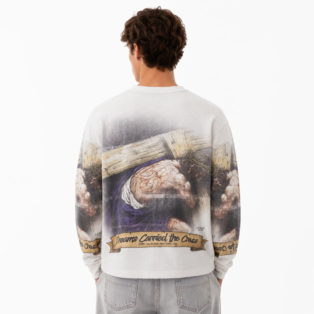Vale Forever Valley Dreams Cross Print Sweatshirt White - Image 6