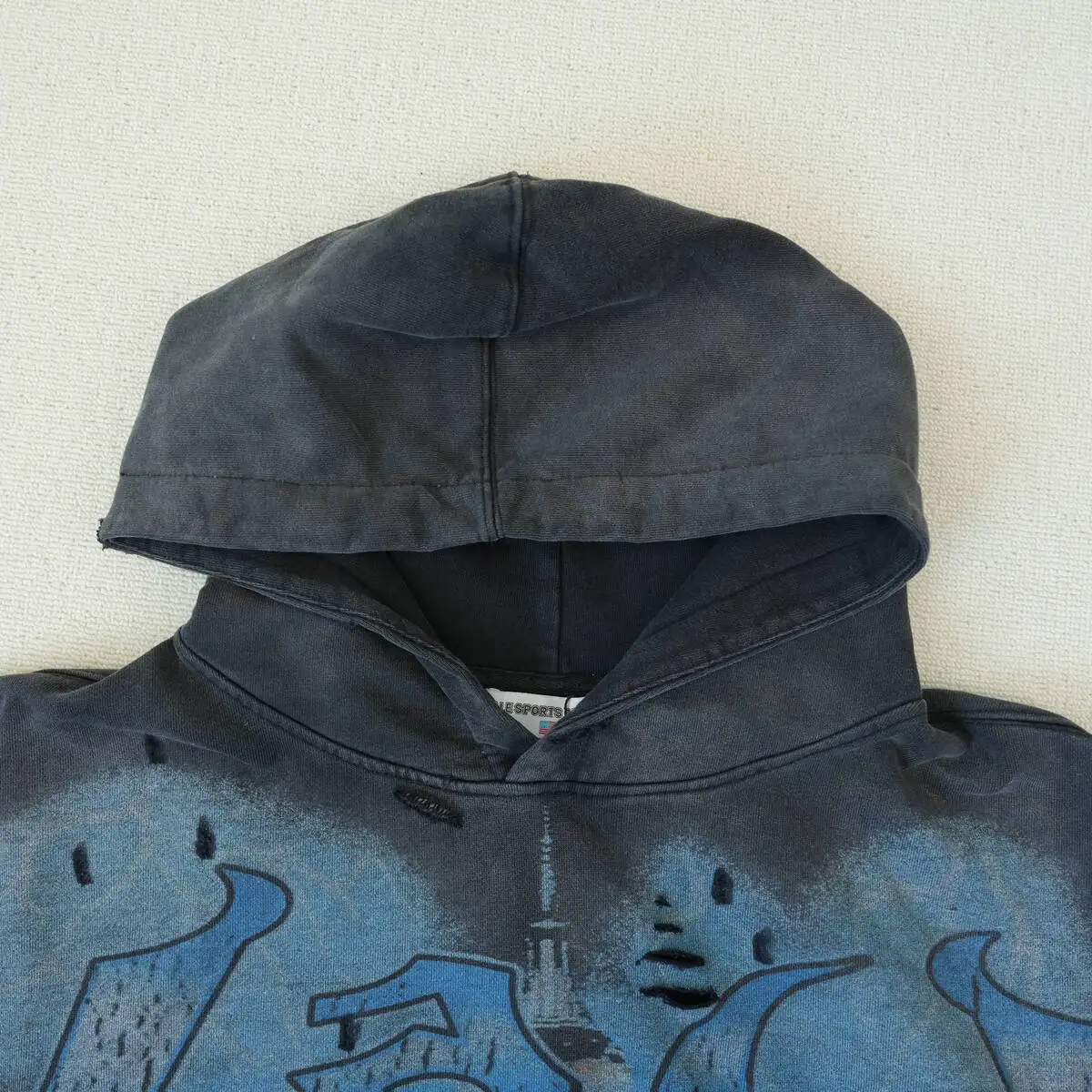 Vale Return Graphic Hoodie – Black/Blue - Image 5
