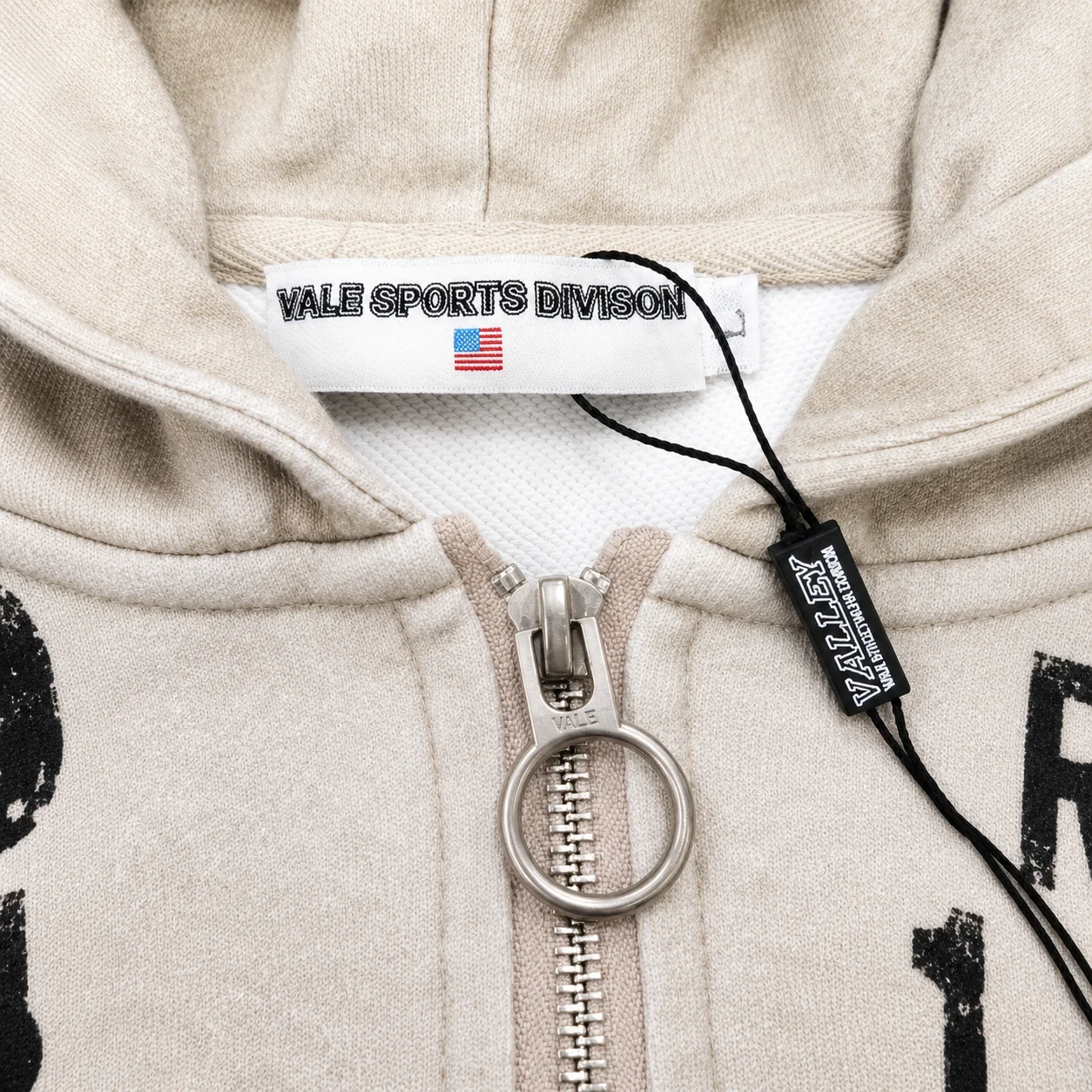 Vale Forever “Monument” (Valley Revolution) Zip Up Hoodie Beige - Image 3