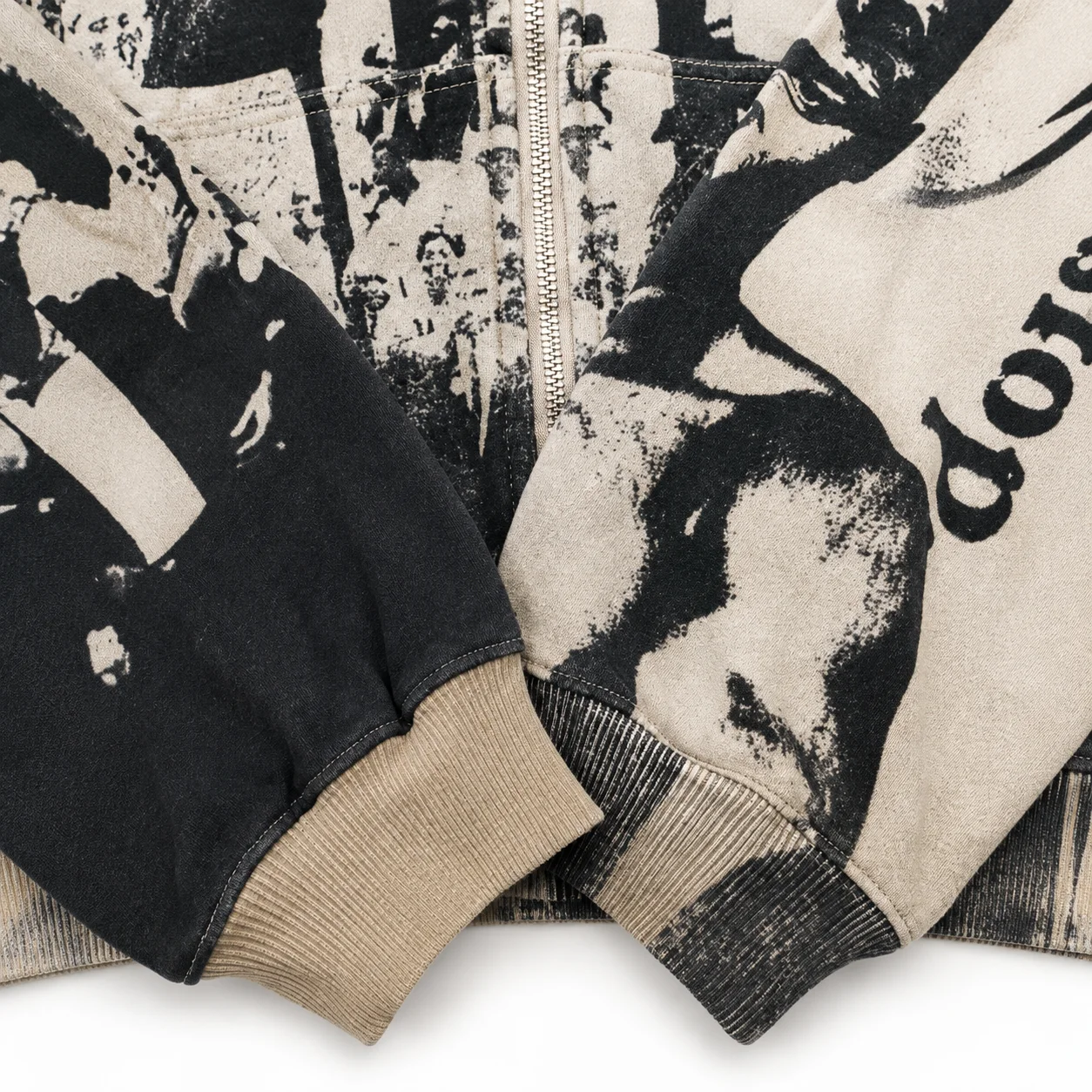 Vale Forever “Monument” (Valley Revolution) Zip Up Hoodie Beige - Image 5