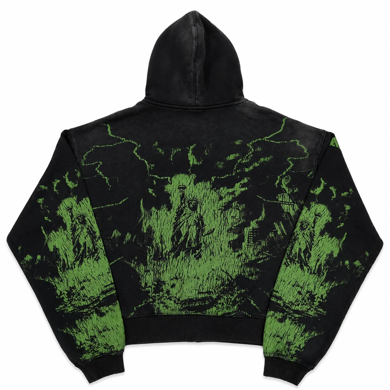 Vale Forever “Nightmare” Zip Up Hoodie Black/Green - Image 2
