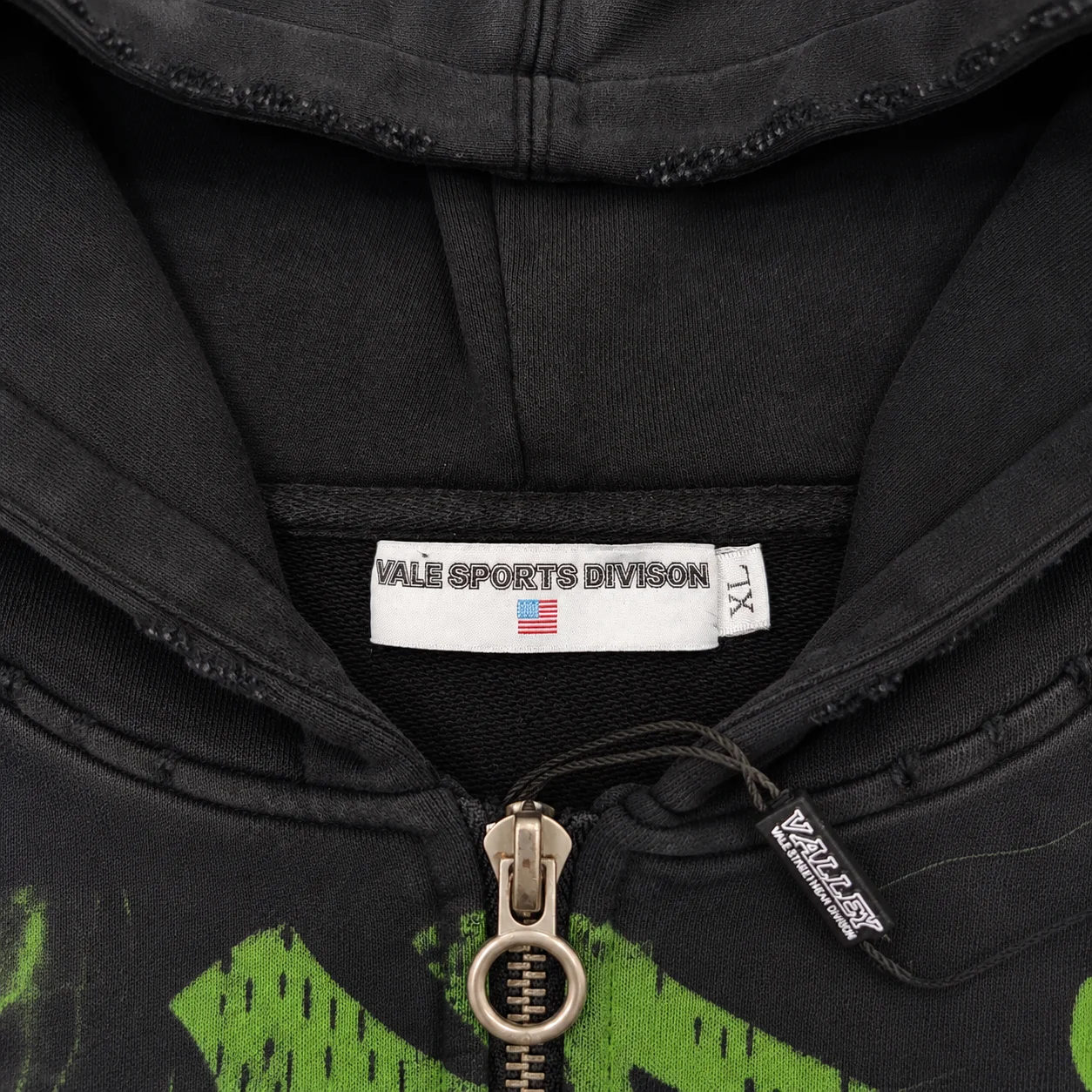 Vale Forever “Nightmare” Zip Up Hoodie Black/Green - Image 3