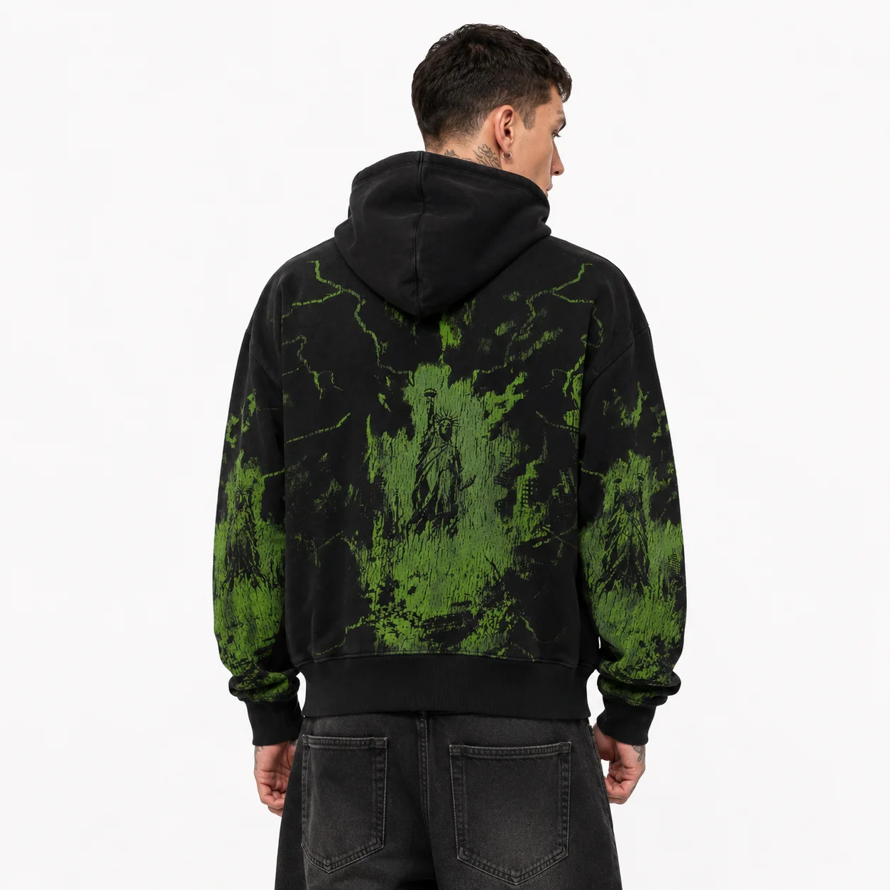Vale Forever “Nightmare” Zip Up Hoodie Black/Green - Image 5