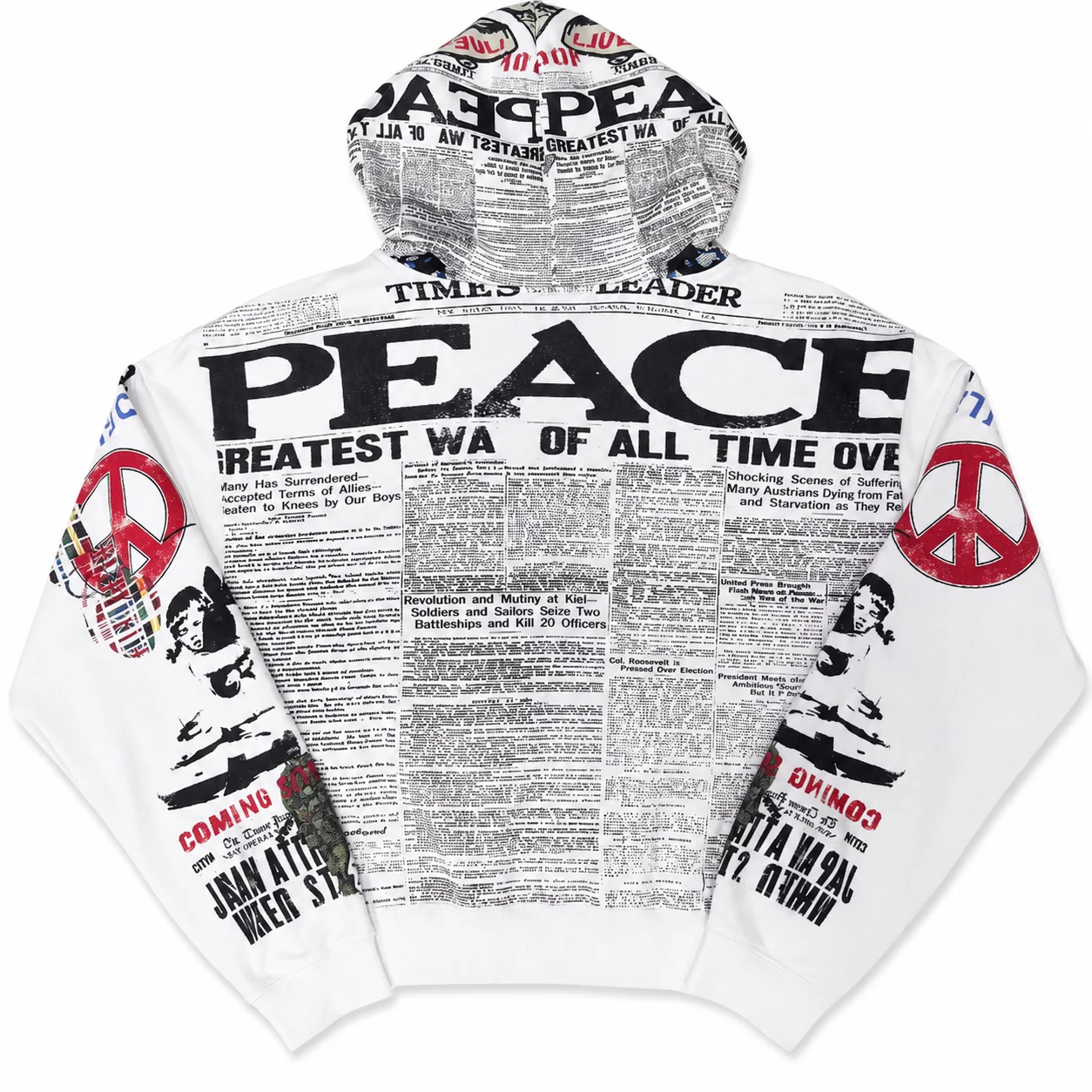 Vale Forever “Peace” Zip Up Hoodie White - Image 2