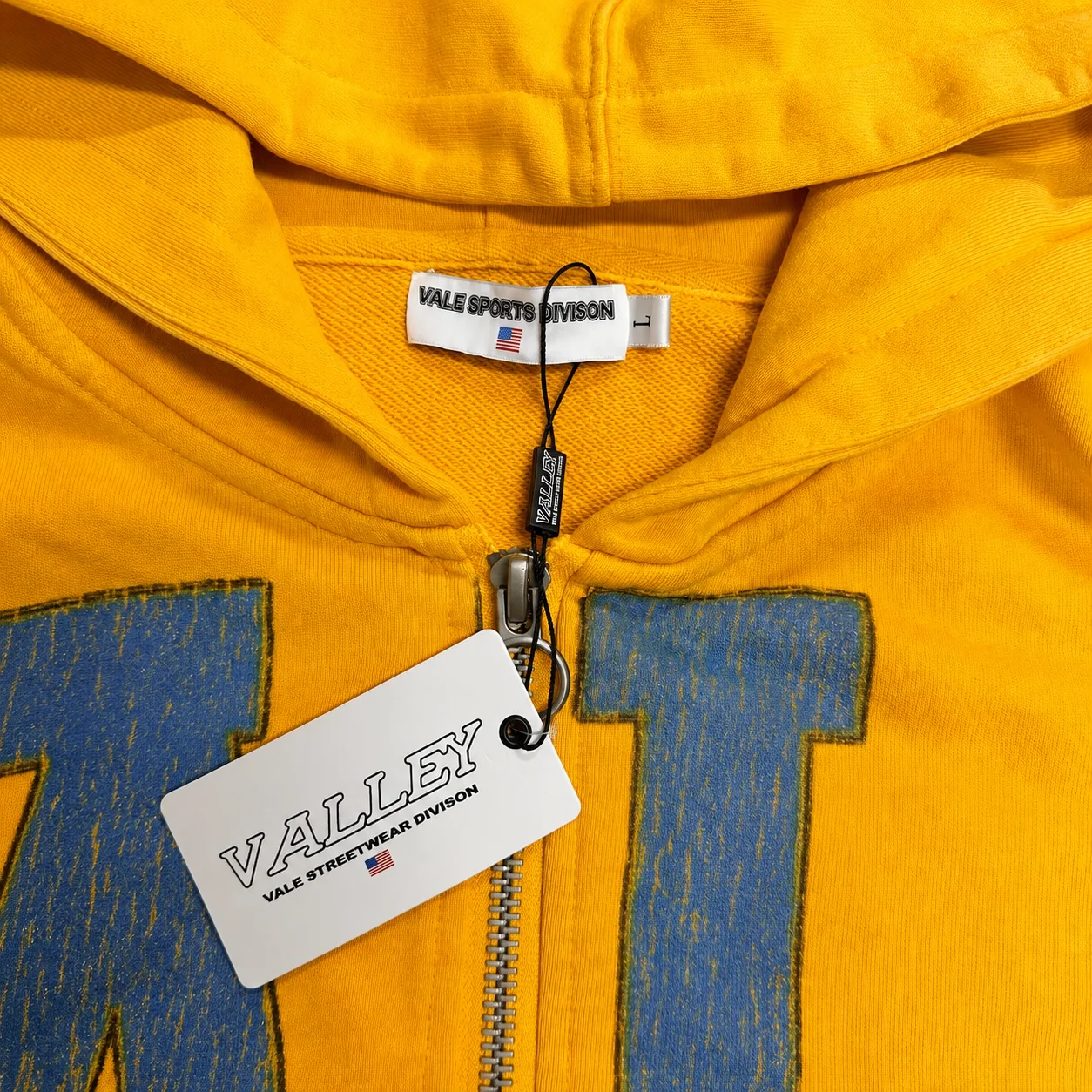 Vale Forever “Bighorn” (Vale Athletic) Zip Up Hoodie Yellow - Image 3