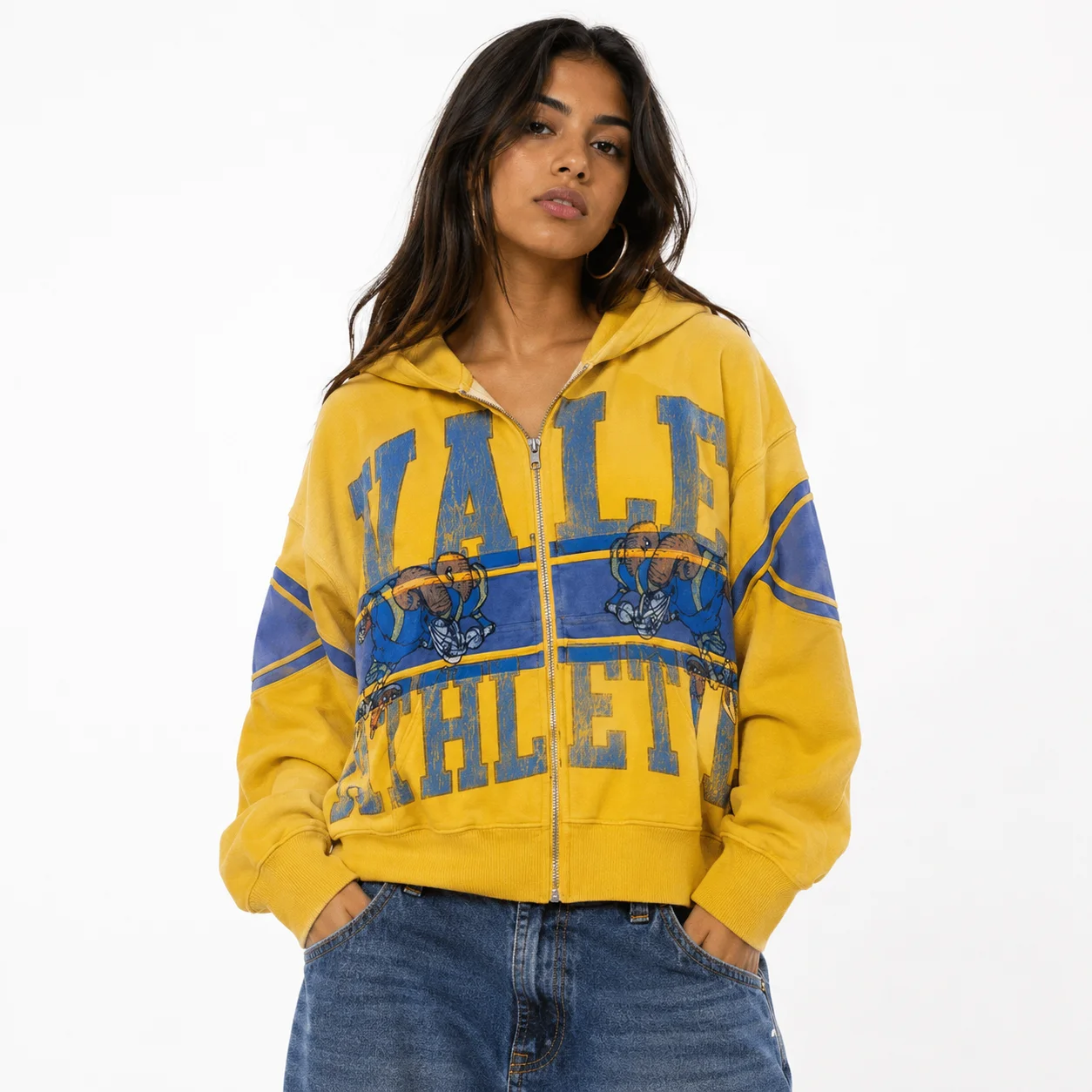 Vale Forever “Bighorn” (Vale Athletic) Zip Up Hoodie Yellow - Image 4
