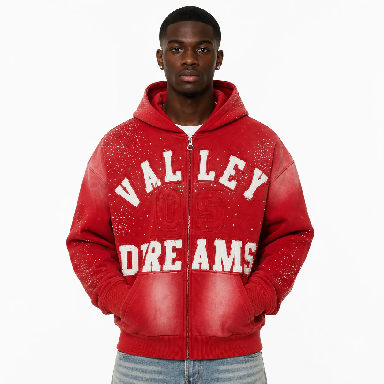 Vale Forever Classico Zip Up Hoodie Ruby Red - Image 6