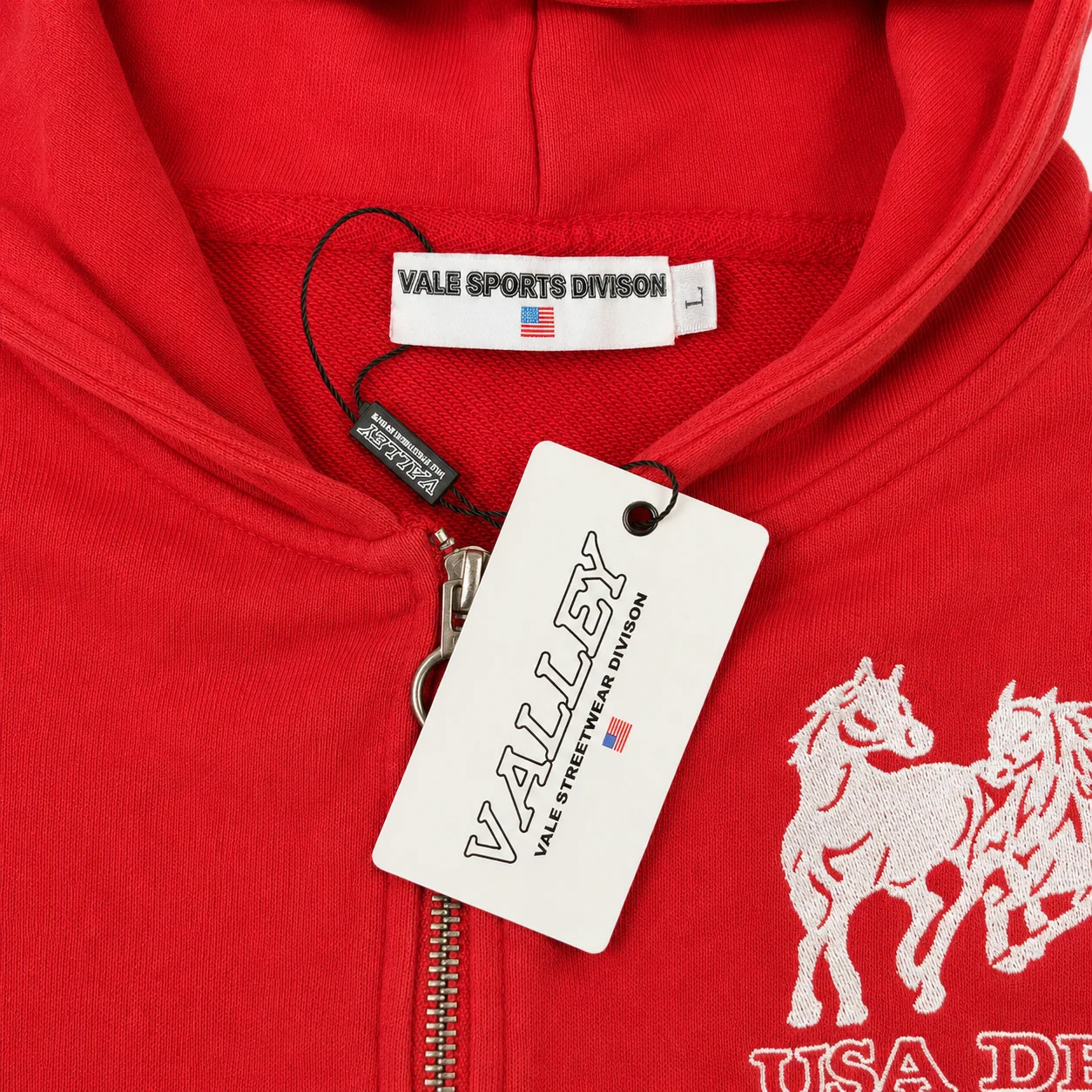 Vale Forever “Life Is Forever” (Valley Sport) Zip Up Hoodie Red - Image 3