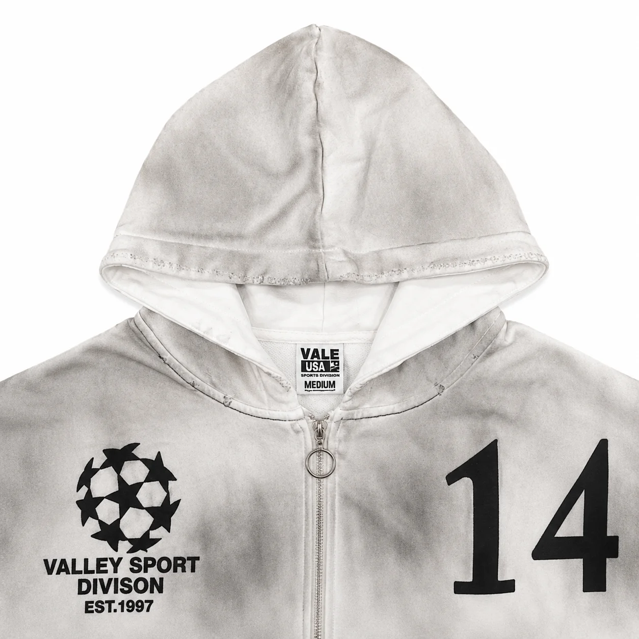 Vale Forever “Valley Dreams 14” Zip Up Hoodie Grey/White - Image 3