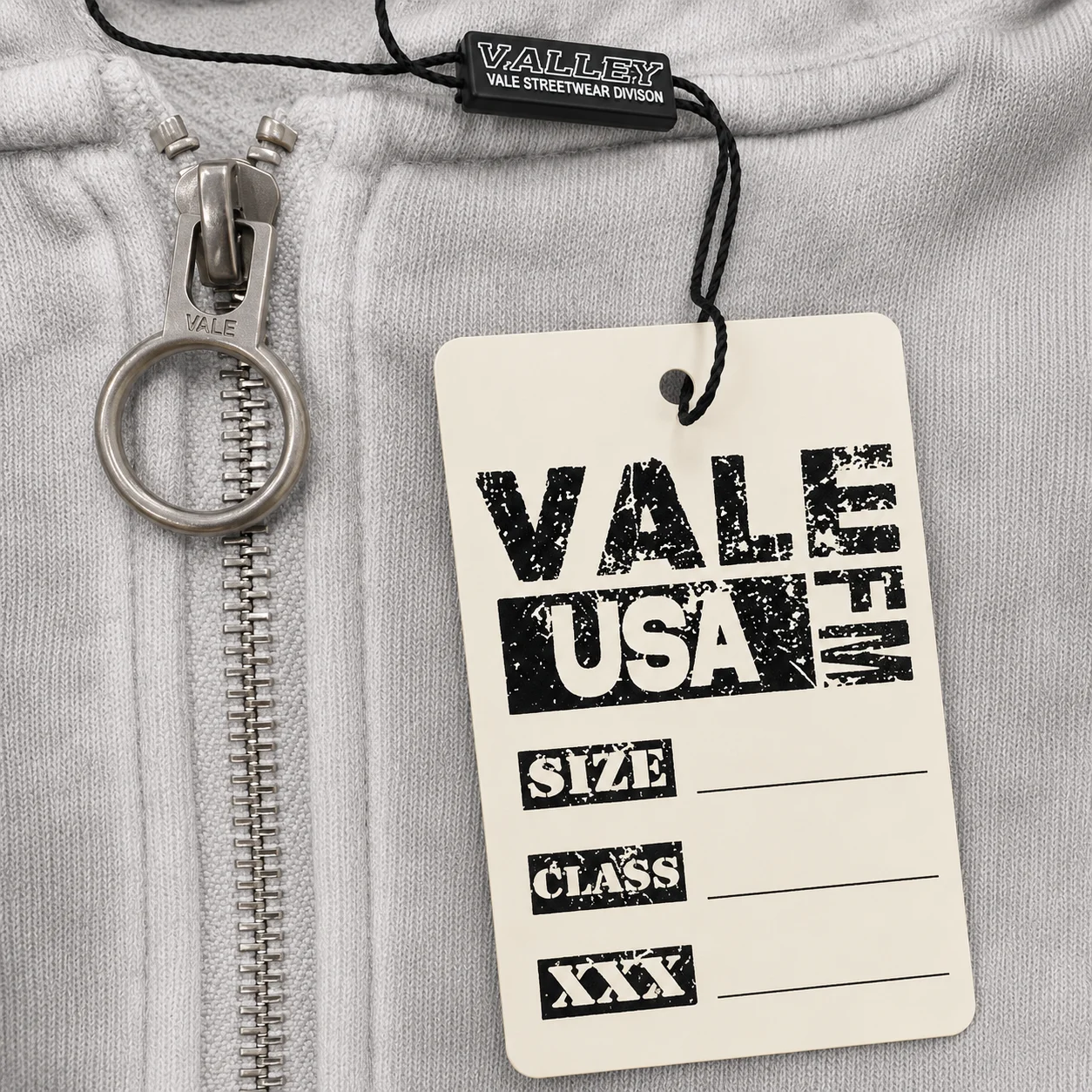 Vale Forever “Valley Dreams 14” Zip Up Hoodie Grey/White - Image 5