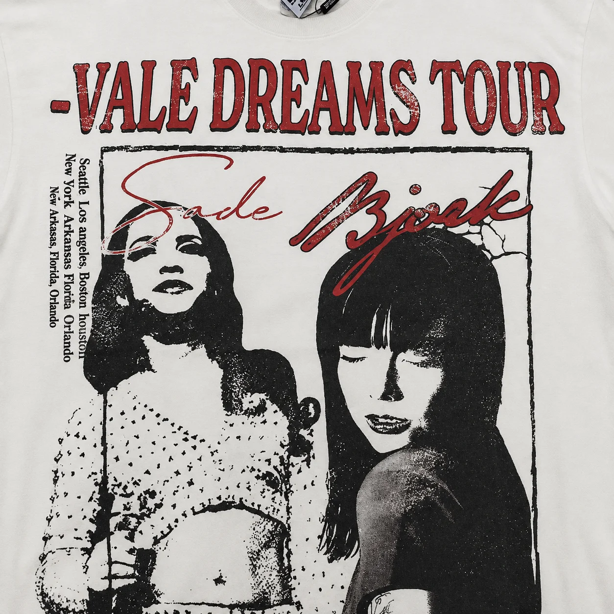 Vale Forever “Sade Björk” (Vale Dreams Tour) Tee White - Image 4