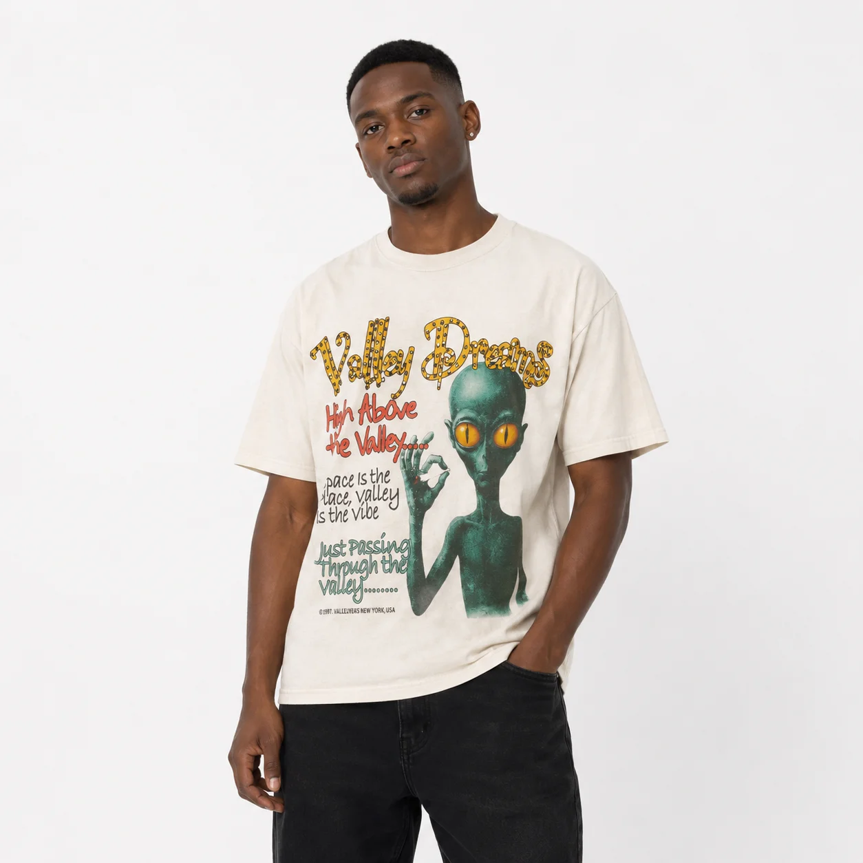 Vale Forever “High Above The Valley” Alien Tee White - Image 6
