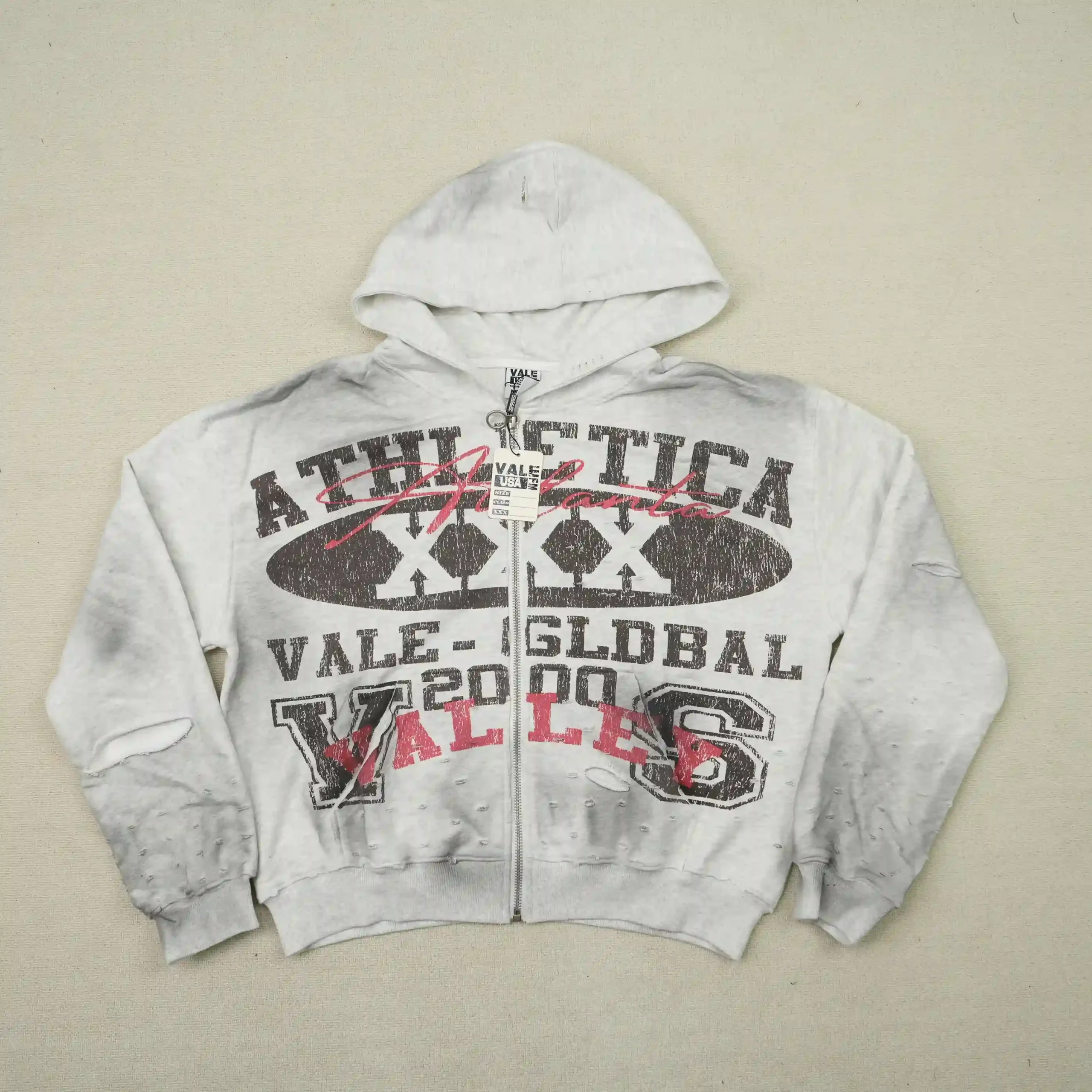 Athletica Xxx Zip Up Hoodie Grey - Image 3