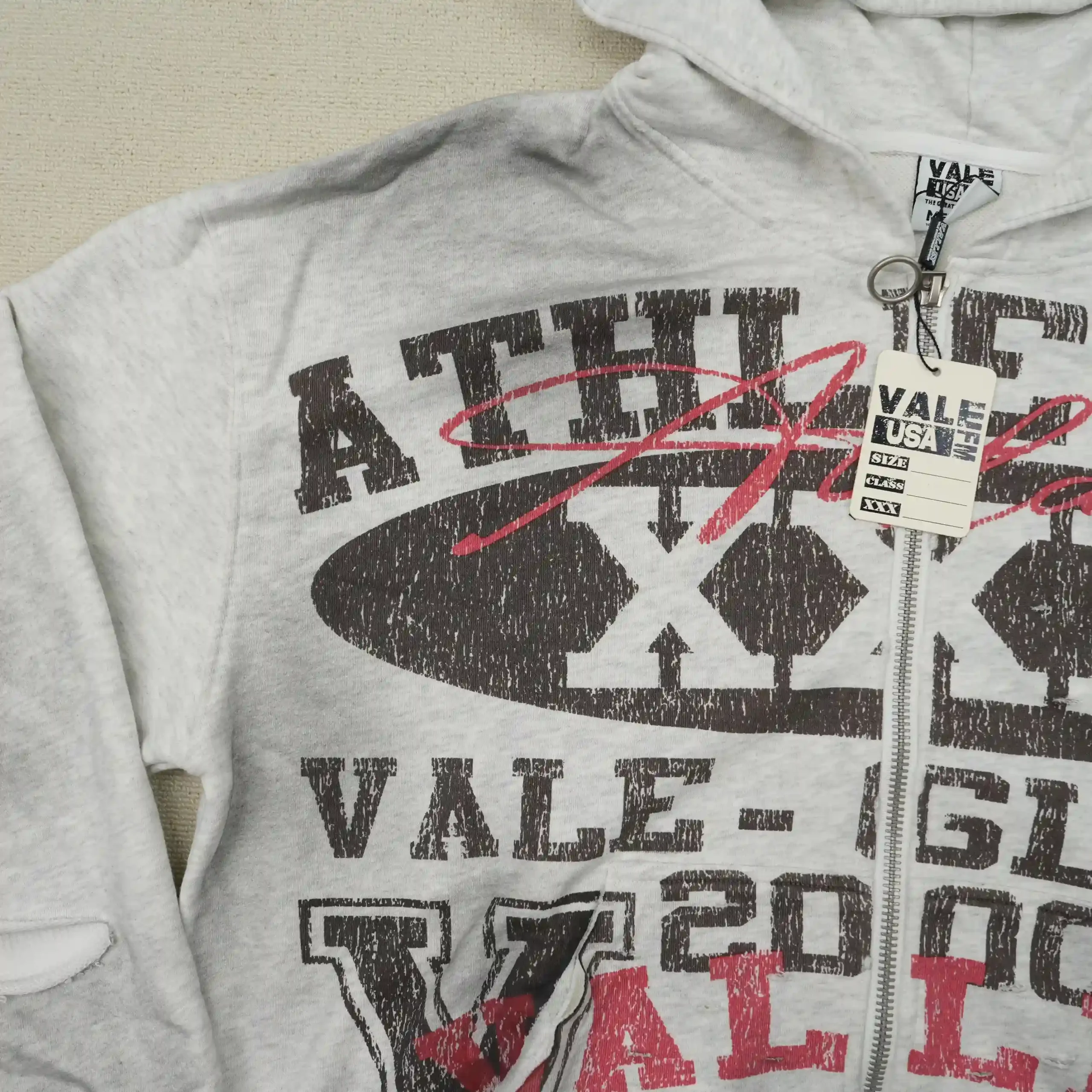 Athletica Xxx Zip Up Hoodie Grey - Image 4