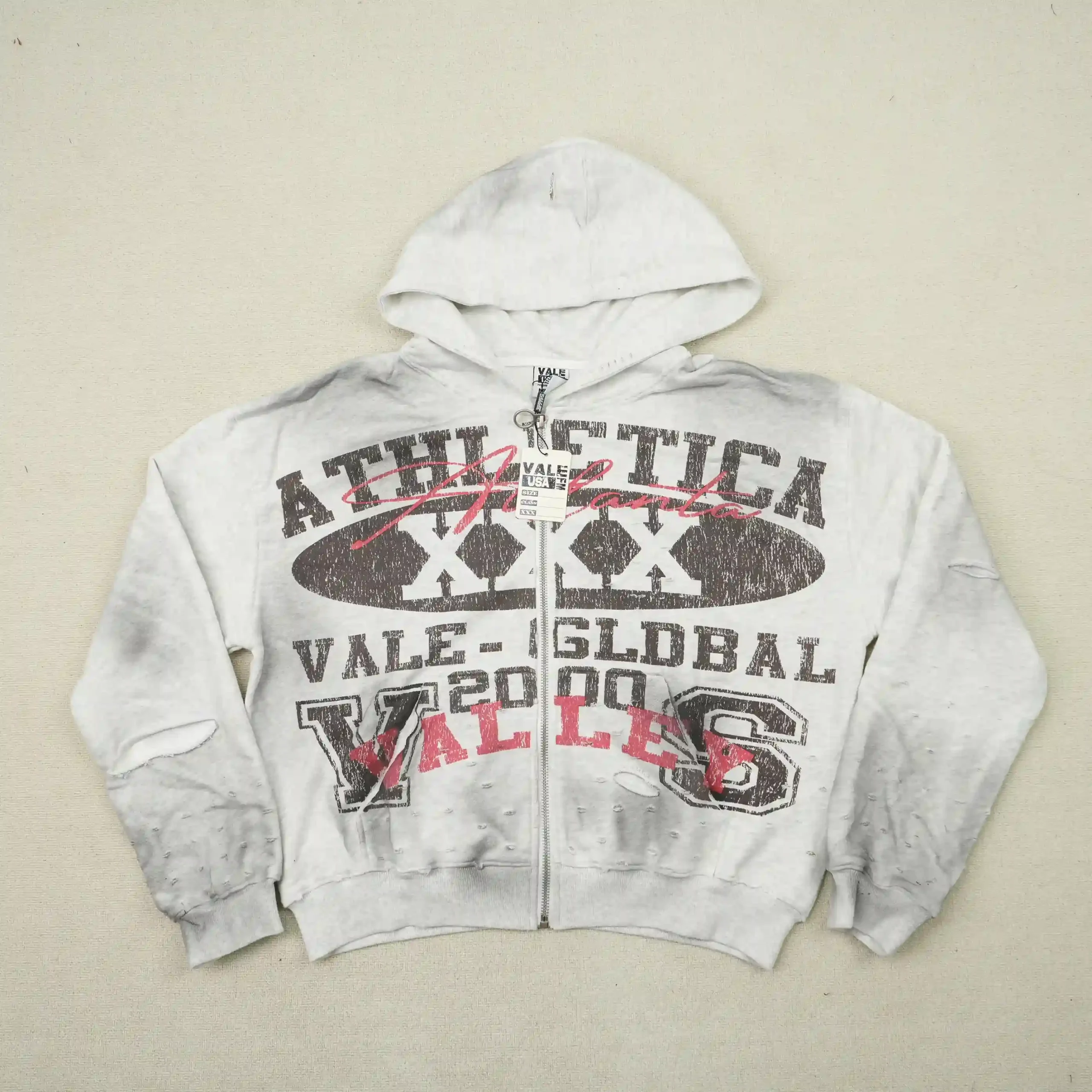 Athletica Xxx Zip Up Hoodie Grey - Image 7