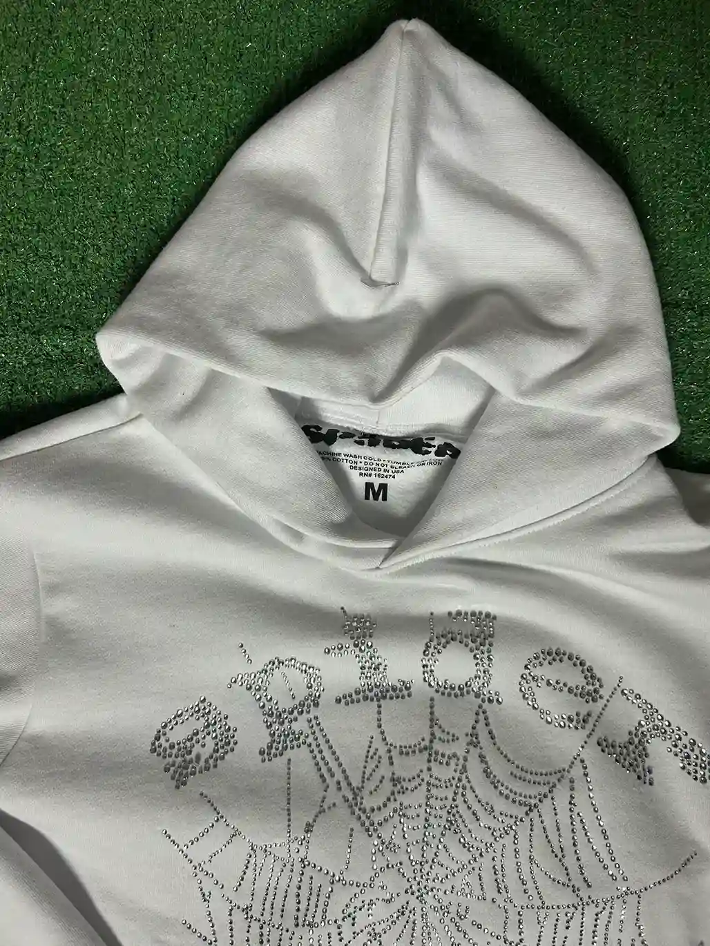 Distressed Chain Hoodie Heather Grey - Image 9