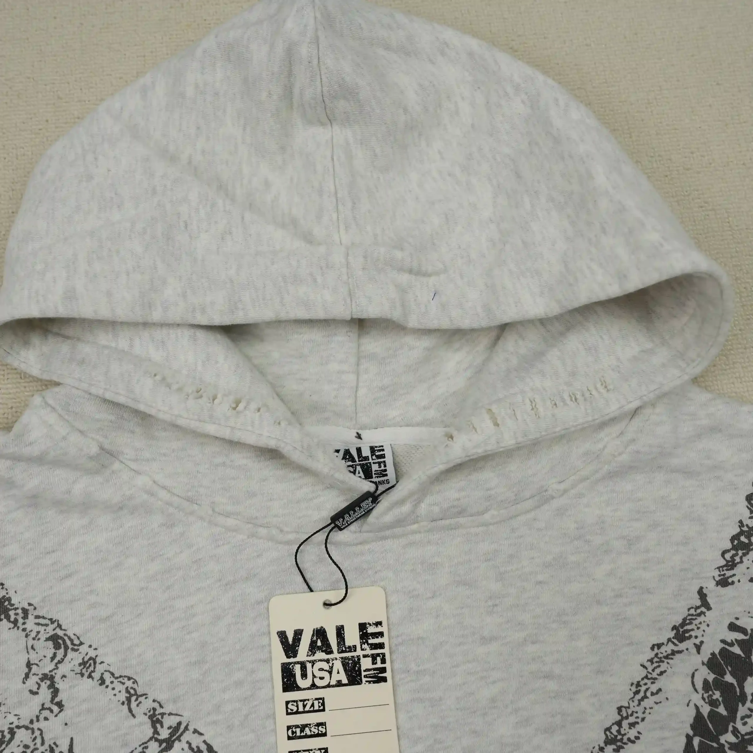 Distressed Chain Hoodie Heather Grey - Image 13