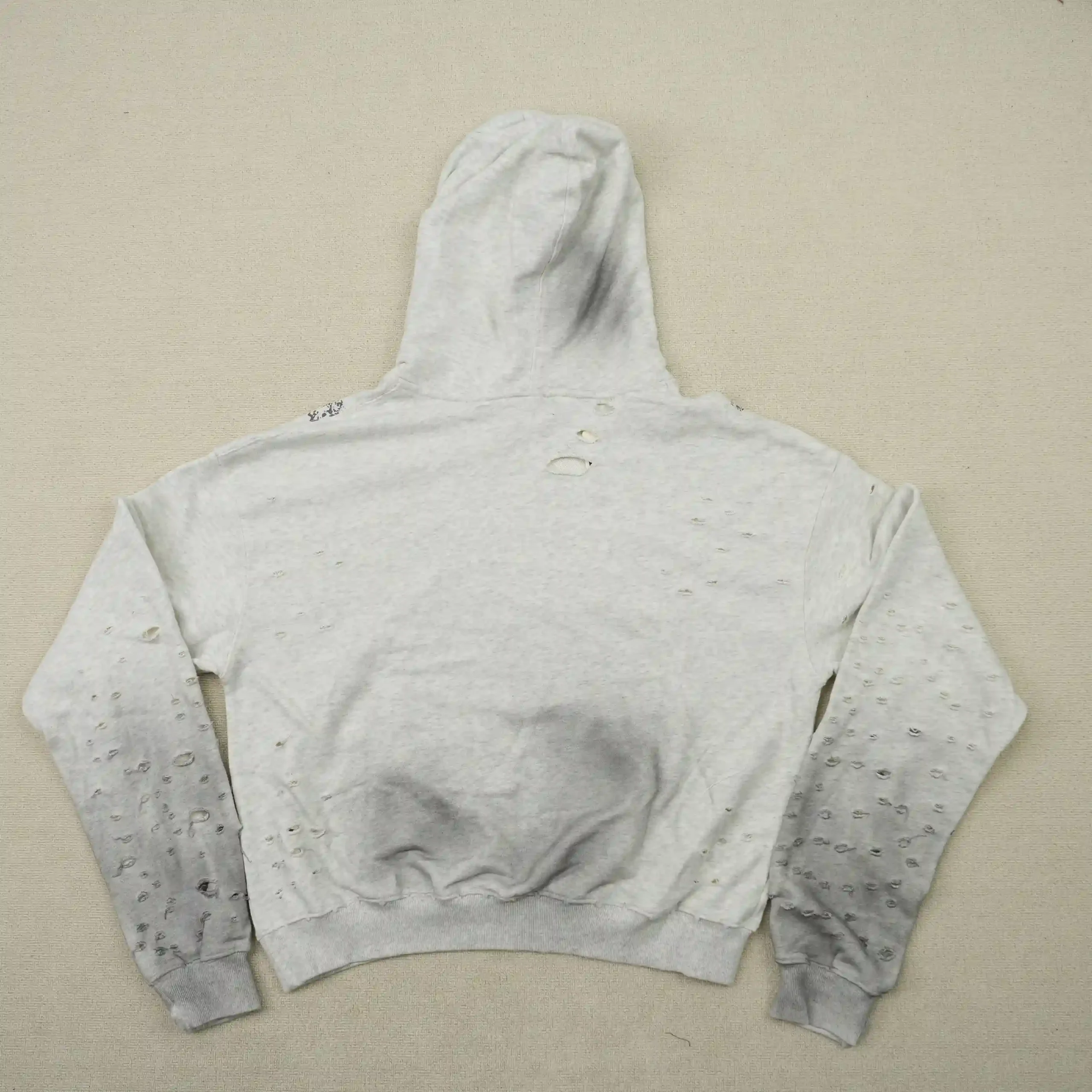 Distressed Chain Hoodie Heather Grey - Image 4