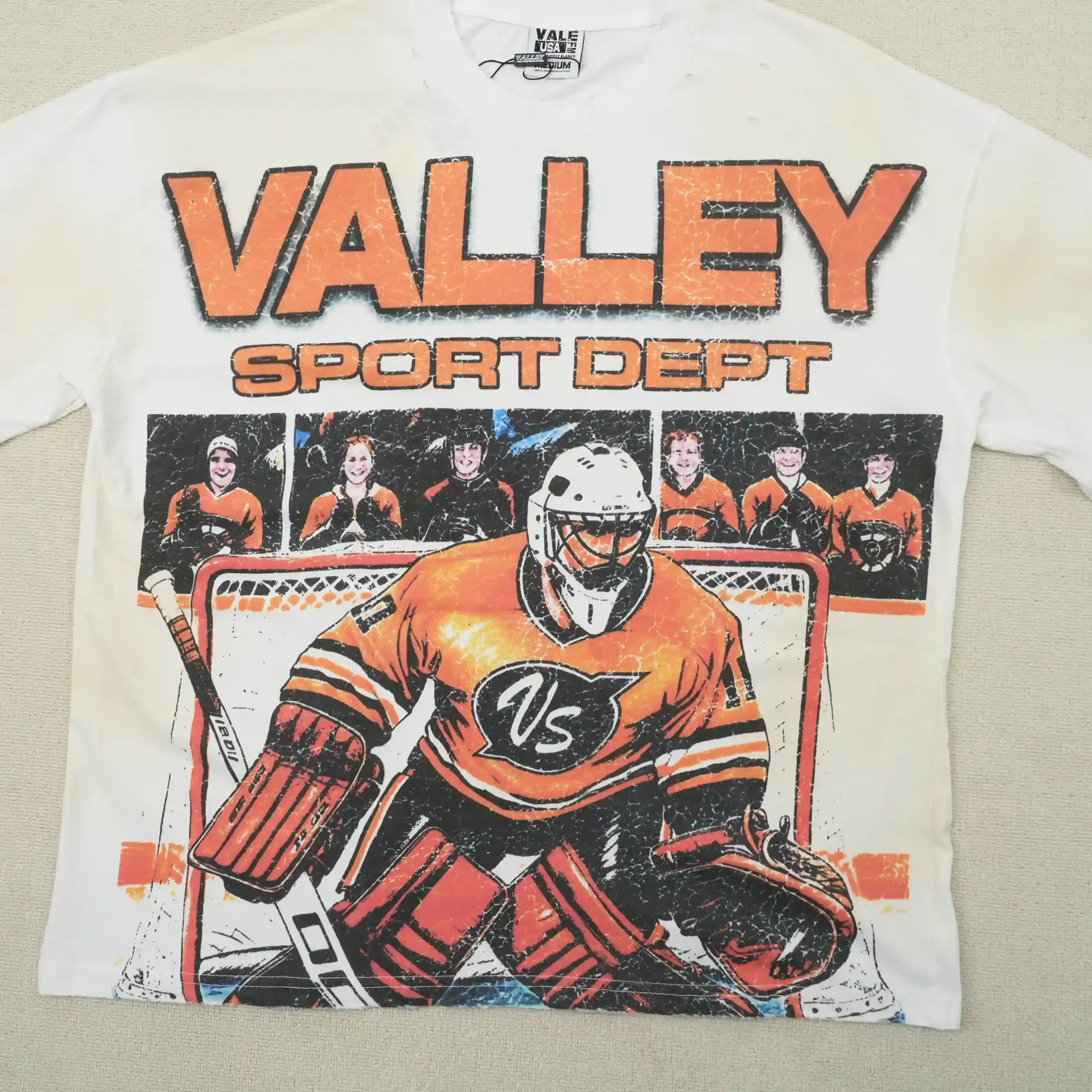 Hockey Goalie Tee Vintage White - Image 2