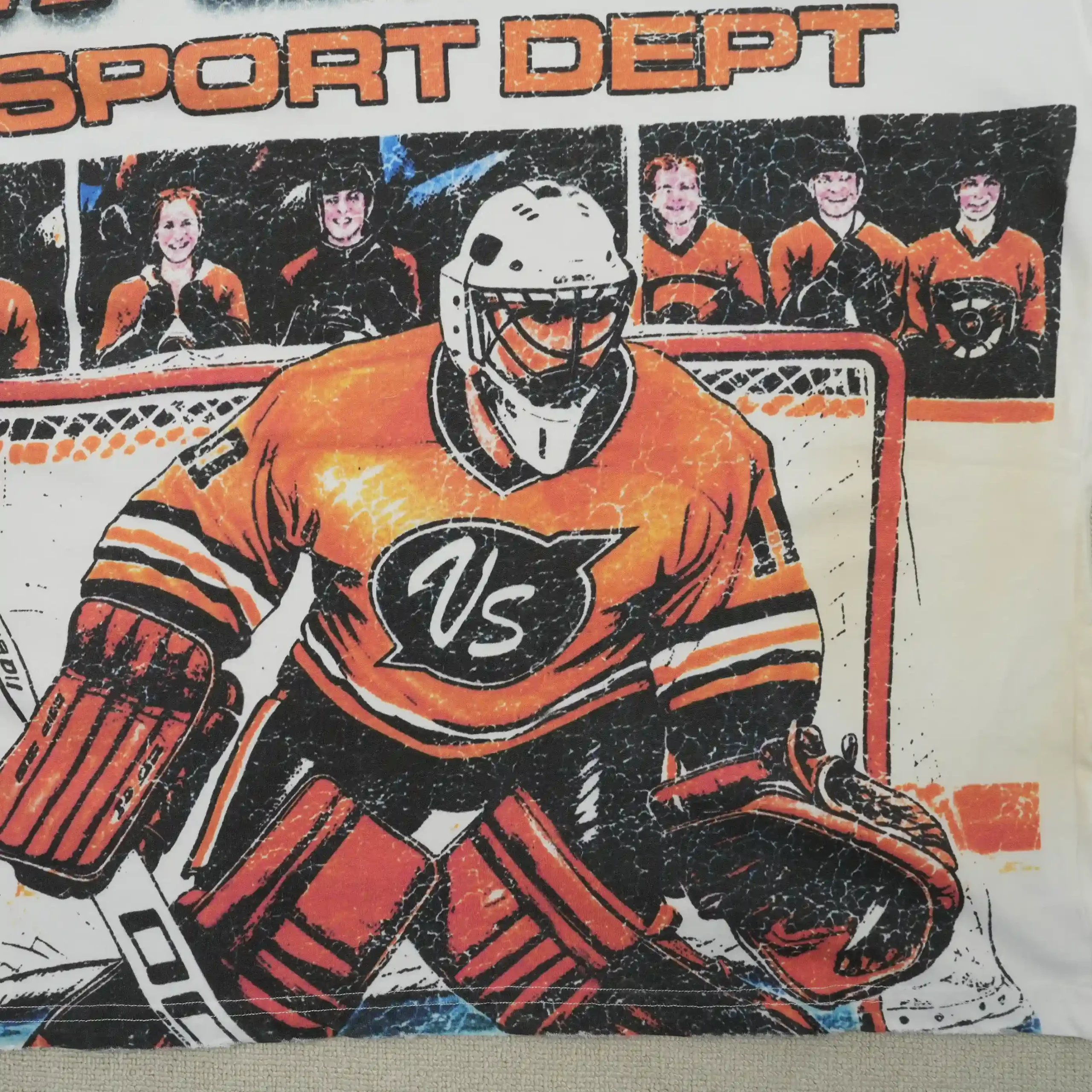 Hockey Goalie Tee Vintage White - Image 5