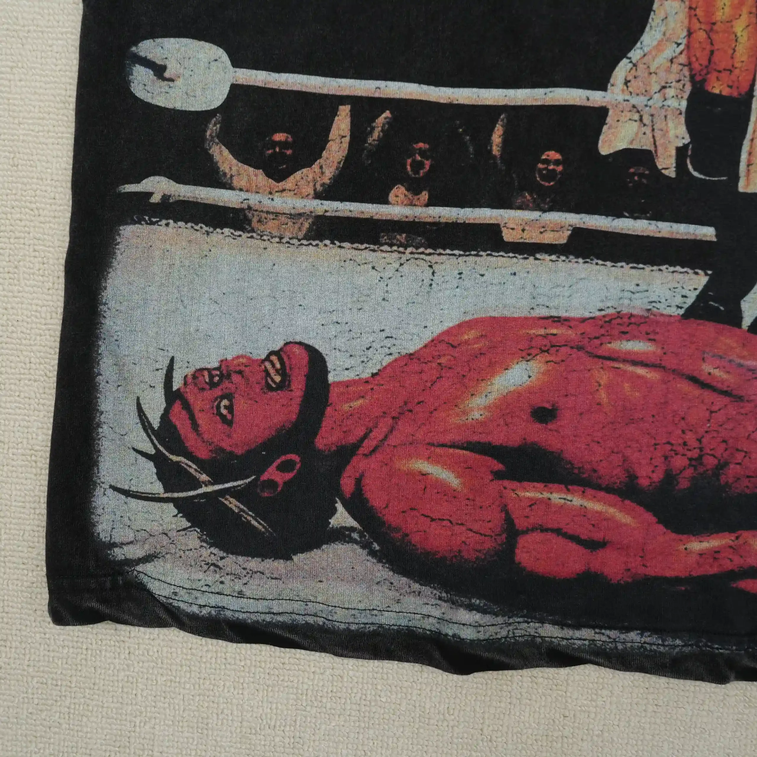 Jesus Vs Hellboy Tee Vintage Black - Image 6